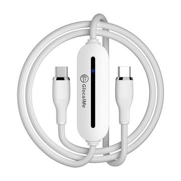 GlocalMe UniCord 4G/LTE bærbart Wi-Fi-hotspot og hurtigopladningskabel - 65W - Hvid