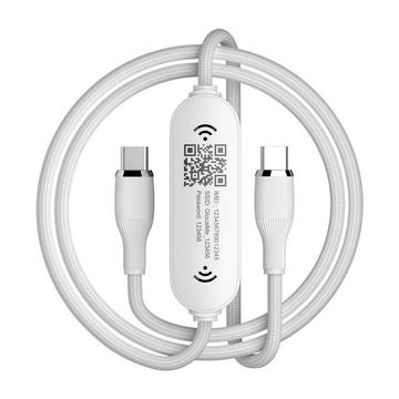 GlocalMe UniCord 4G/LTE bærbart Wi-Fi-hotspot og hurtigopladningskabel - 65W - Hvid