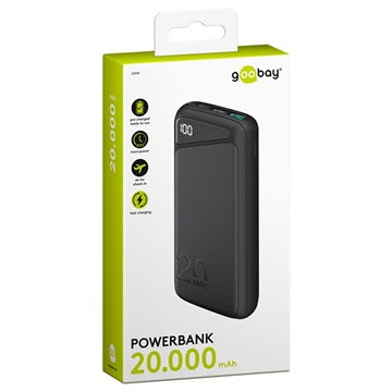 Goobay Fast Charge Powerbank - 20000mAh - Sort