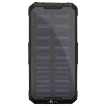 Goobay Hurtig Solcelle Powerbank 20000mAh - USB-C, USB - Sort