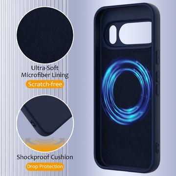 Google Pixel 10 Pro Liquid Silikone Cover - MagSafe Kompatibel - Mørkeblå