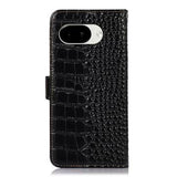 Google Pixel 10a Crocodile Series Læderpung med RFID - Sort