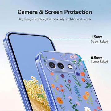 Google Pixel 10a TPU-cover med blomstermønster - tusindfryd