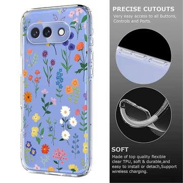 Google Pixel 10a TPU-cover med blomstermønster - tusindfryd