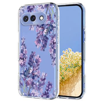 Google Pixel 10a TPU-cover med blomstermønster - Blåregn