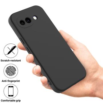 Google Pixel 10a Flydende silikone cover med håndrem - sort