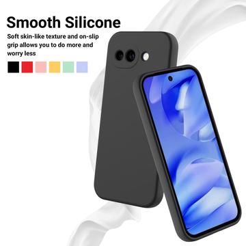 Google Pixel 10a Flydende silikone cover med håndrem - sort
