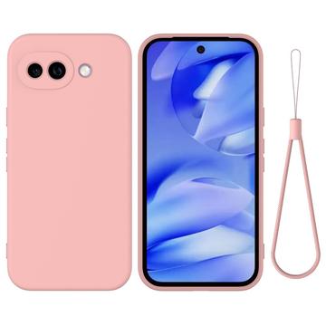 Google Pixel 10a Flydende silikone cover med håndrem - Pink