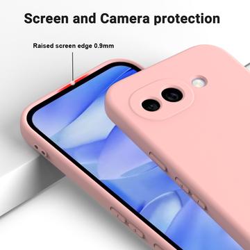 Google Pixel 10a Flydende silikone cover med håndrem - Pink