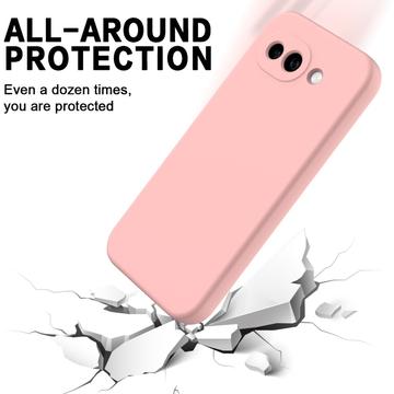 Google Pixel 10a Flydende silikone cover med håndrem - Pink