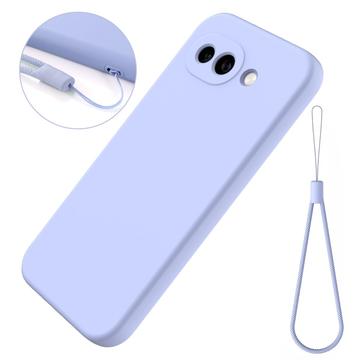 Google Pixel 10a Flydende silikone cover med håndrem - Lilla