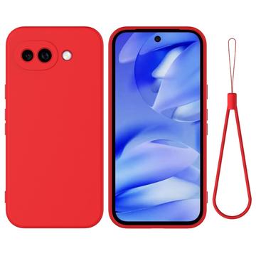 Google Pixel 10a Flydende silikone cover med håndrem - rød