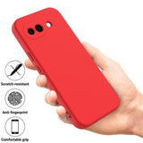 Google Pixel 10a Flydende silikone cover med håndrem - rød