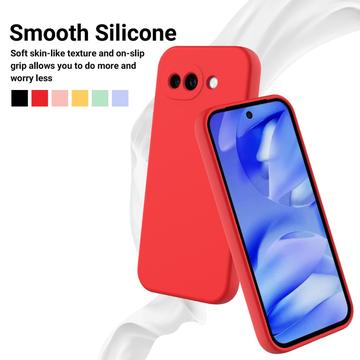 Google Pixel 10a Flydende silikone cover med håndrem - rød