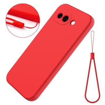 Google Pixel 10a Flydende silikone cover med håndrem - rød