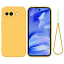 Google Pixel 10a Flydende silikone cover med håndrem - gul