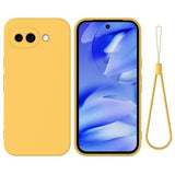 Google Pixel 10a Flydende silikone cover med håndrem - gul