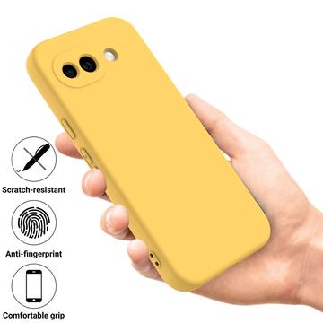 Google Pixel 10a Flydende silikone cover med håndrem - gul