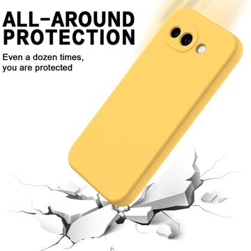 Google Pixel 10a Flydende silikone cover med håndrem - gul