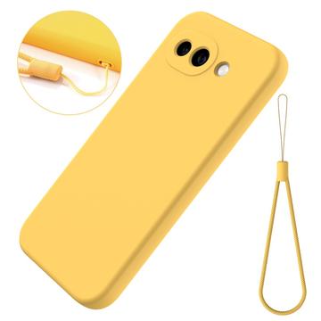 Google Pixel 10a Flydende silikone cover med håndrem - gul