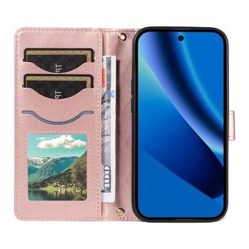 Google Pixel 10a Luksus Vatteret Pung - rosaguld