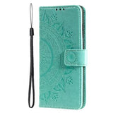 Google Pixel 10a Mandala Series Etui med Pung - Grøn