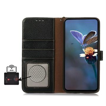 Google Pixel 10a Pung læder cover med RFID - sort