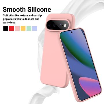 Google Pixel 11 Flydende silikone cover med håndrem - Pink