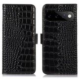 Google Pixel 11 Pro Crocodile Series Læderpung med RFID - Sort