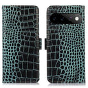 Google Pixel 11 Pro Crocodile Series Læderpung med RFID - Grøn