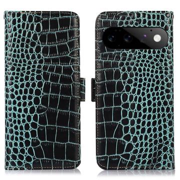 Google Pixel 11 Pro Crocodile Series Læderpung med RFID - Grøn