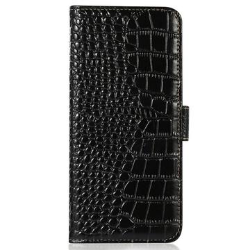 Google Pixel 11 Pro XL Crocodile Series Læderpung med RFID - Sort
