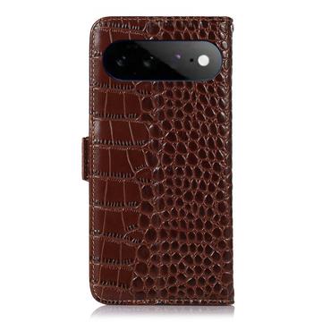 Google Pixel 11 Pro XL Crocodile Series Læderpung med RFID - Brun