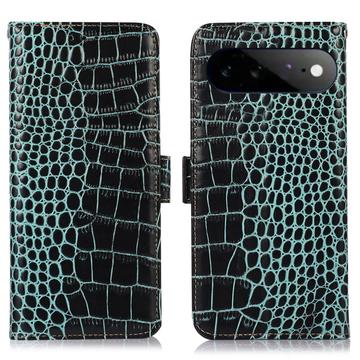 Google Pixel 11 Pro XL Crocodile Series Læderpung med RFID - Grøn