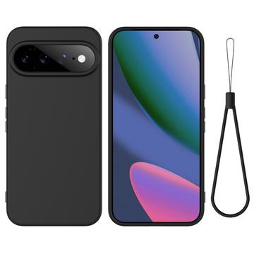 Google Pixel 11 Pro XL Flydende silikone cover med håndrem - sort