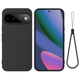 Google Pixel 11 Pro XL Flydende silikone cover med håndrem - sort