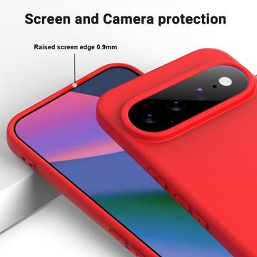Google Pixel 11 Pro XL Flydende silikone cover med håndrem - rød