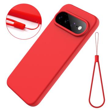 Google Pixel 11 Pro XL Flydende silikone cover med håndrem - rød