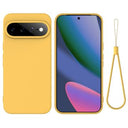 Google Pixel 11 Pro XL Flydende silikone cover med håndrem - gul