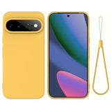 Google Pixel 11 Pro XL Flydende silikone cover med håndrem - gul
