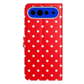 Google Pixel 11 Pro XL Pung Etui med Prikket Mønster - Rød