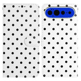 Google Pixel 11 Pro XL Pung Etui med Prikket Mønster - Hvid