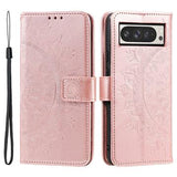 Google Pixel 11 Pro XL Mandala Etui med Pung med håndledsrem - lyserød
