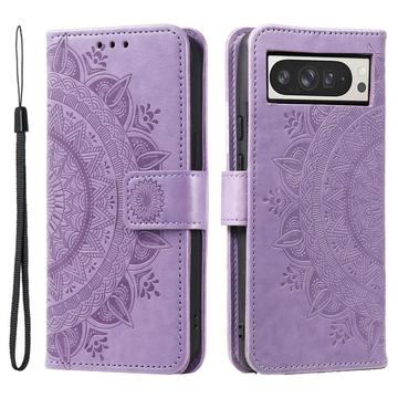 Google Pixel 11 Pro XL Mandala Etui med Pung med håndledsrem - Lilla