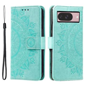 Google Pixel 11 Mandala Etui med Pung med håndledsrem - mintgrøn