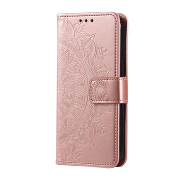 Google Pixel 11 Mandala Etui med Pung med håndledsrem - lyserød