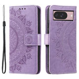 Google Pixel 11 Mandala Etui med Pung med håndledsrem - Lilla
