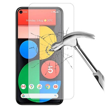 Google Pixel 5 Skærmbeskyttelse Hærdet Glas - 9H - Gennemsigtig