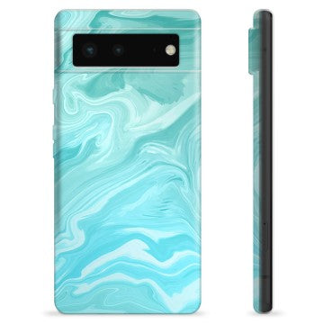 Google Pixel 6 TPU Cover - Blå Marmor