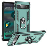 Google Pixel 6a Hybrid Cover med Metal Stativ - Grøn